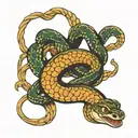 Coiled snake tattoo design idea