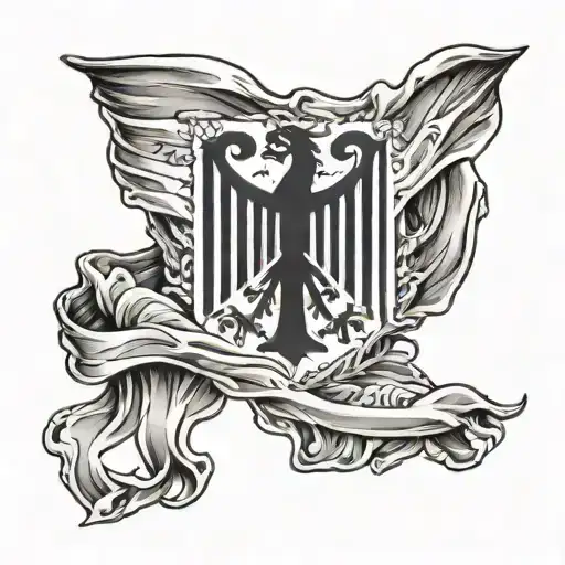 German flag ripping through skin with "Anders Gebaut" in the middle of it tattoo design idea