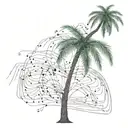 palm tree with source code roots growing tattoo design idea