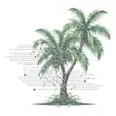 palm tree with source code roots growing tattoo design idea