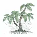 palm tree with source code roots growing tattoo design idea