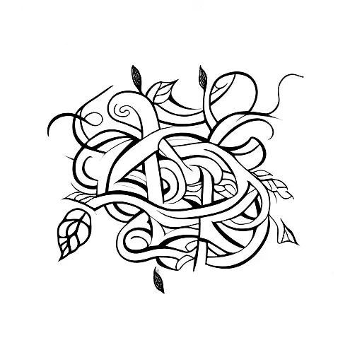 under pec tatto with vines tattoo design idea