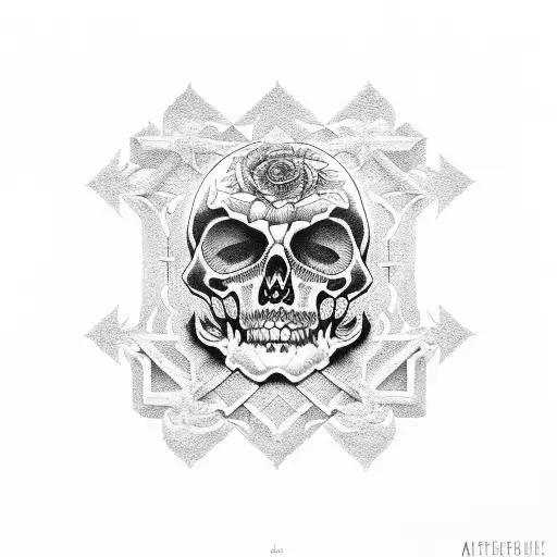 momento mori spelled with cross tattoo design idea