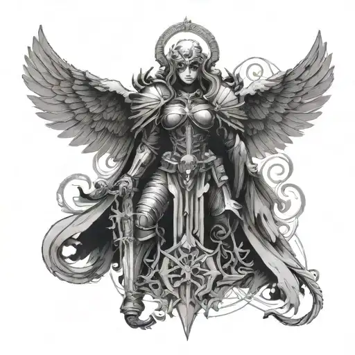 warhammer 40K dark angel tattoo design idea