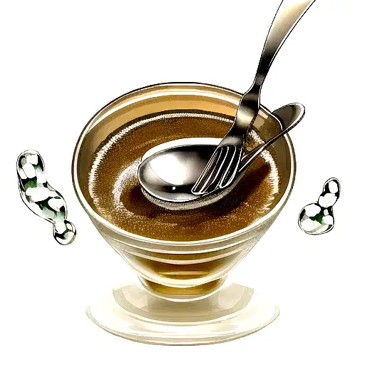 a spoon with a drop of oil about to fall out tattoo design idea