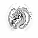 dragon from carp's mouth tattoo design idea