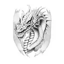 dragon from carp's mouth tattoo design idea