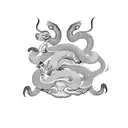 Chinese zodiac snake protecting a rabbit, monkey and pig tattoo design idea