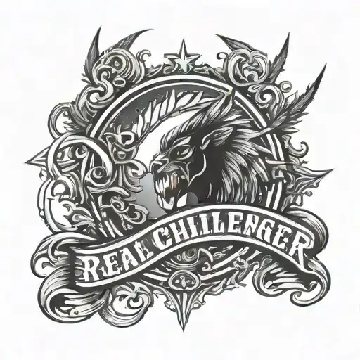 create a logo for a company named real challenger tattoo design idea