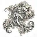 swirling clouds of smoke which look natural, with shapes reminding of tribal tatoos  tattoo design idea