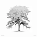 cypress tree inside of an outline of the state of Louisiana  tattoo design idea