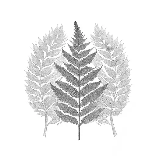 Boquet containing a mixture of Red cedar branches, sword fern, and salal with leaves included tattoo design idea