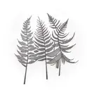 Red cedar branches, sword fern, and salal boquet tattoo design idea