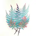 Red cedar branches, sword fern, and salal boquet tattoo design idea