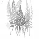Boquet containing a mixture of Red cedar branches, sword fern, and salal with leaves included tattoo design idea