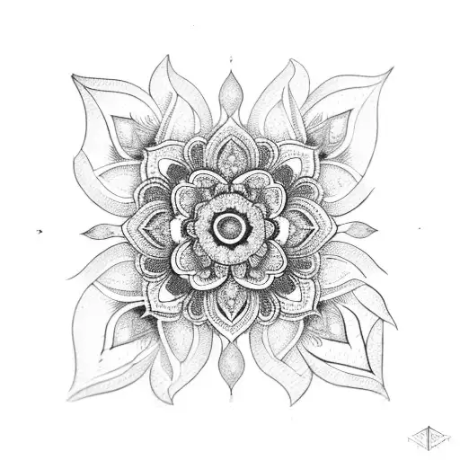 mandala  flower  henna  tattoo design idea