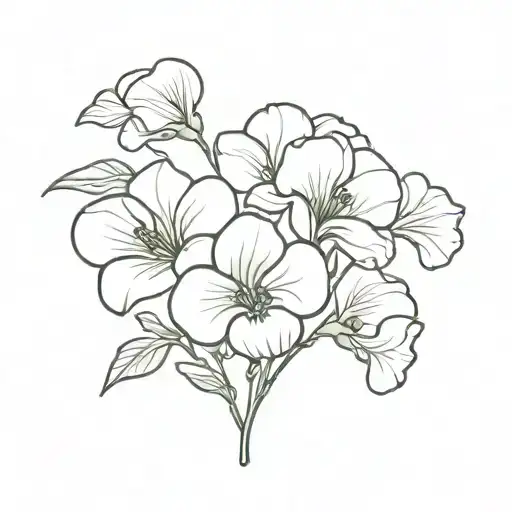 sweet pea flower bouquet tattoo design idea