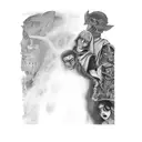 a group of demons tattoo design idea