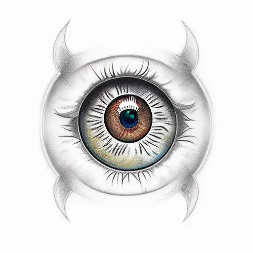 sun and cat's eye tattoo design idea