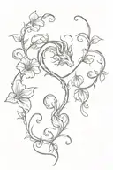 dragon libra morning glory vine tattoo design idea
