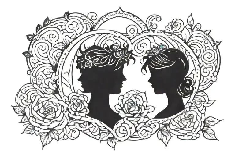 generate a small unique meaningful couple tattoos designs with a date and phrases for couples  tattoo design idea
