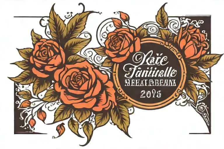 generate a small unique meaningful couple tattoo designs with a date and phrases tattoo design idea