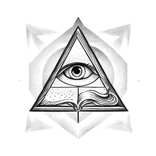 All Seeing Eye, pyramid, clock tattoo design idea