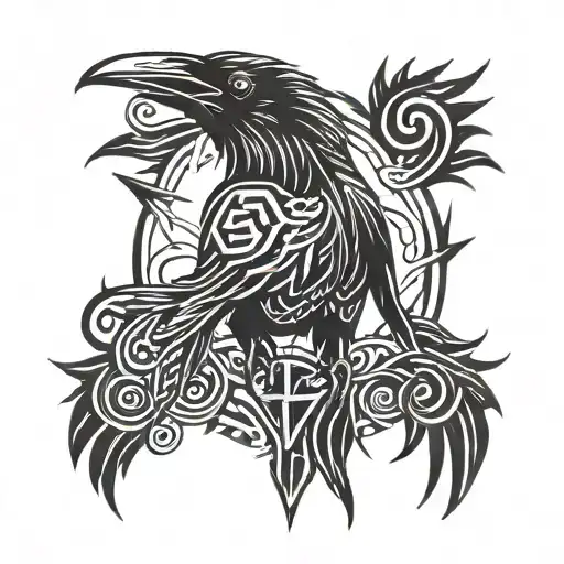 Hugin Munin Raven tattoo design idea