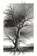 dead tree tattoo design idea