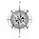 Compass in front of scuba flag tattoo design idea