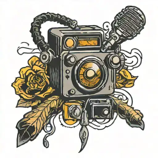 Radio sticker tattoo design idea