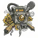 Radio sticker tattoo design idea