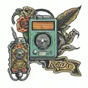 Radio sticker tattoo design idea