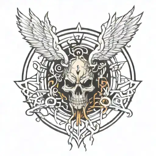 summoning dark tattoo design idea
