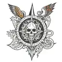 summoning dark tattoo design idea