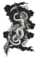 Sagittarius and Pisces  tattoo design idea