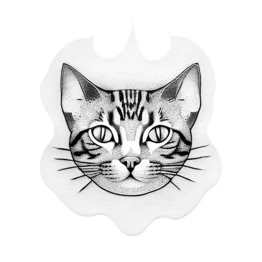 cardboard box with a cat paw coming out  tattoo design idea