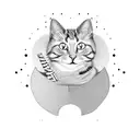 cardboard box with a cat paw poking out tattoo design idea