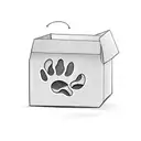 cardboard box with a cat paw poking out tattoo design idea