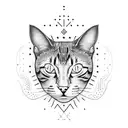 cardboard box with a cat paw coming out  tattoo design idea