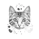 cardboard box with a cat paw coming out  tattoo design idea