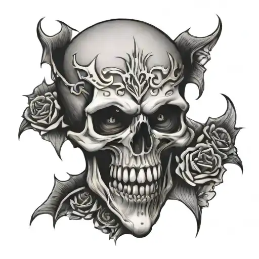 vampire skull tattoo design idea