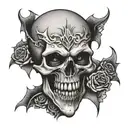 vampire skull tattoo design idea