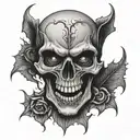 vampire skull tattoo design idea