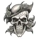 vampire skull tattoo design idea