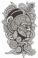 half sleeve tatto using Puerto Rican Taino symbols  tattoo design idea