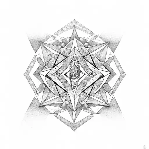 diamonds in the trees pentagrams in the night sky tattoo design idea