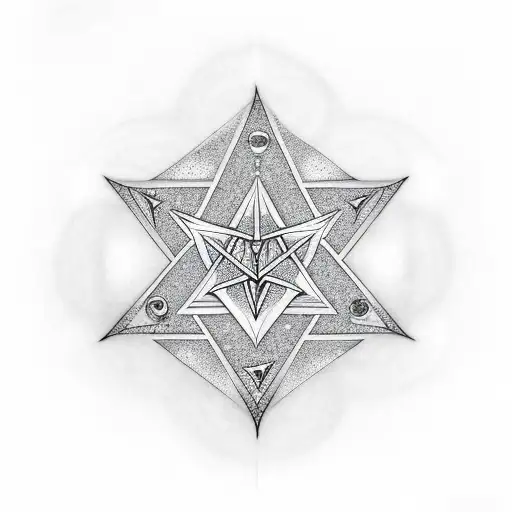 diamonds in the trees pentagrams in the night sky tattoo design idea