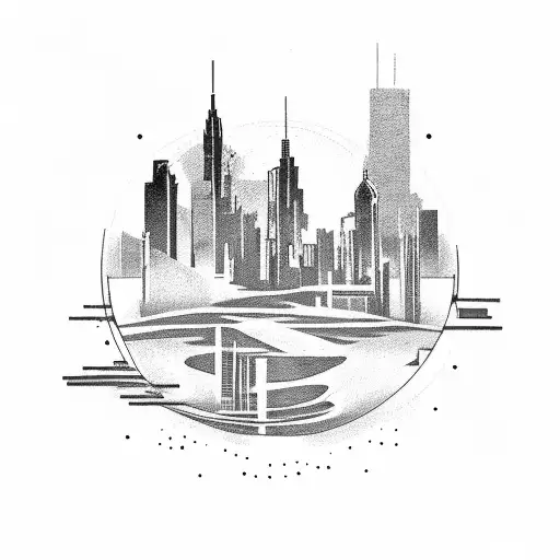 Consider a tattoo featuring a sunset skyline with a winding highway leading into the horizon.  tattoo design idea