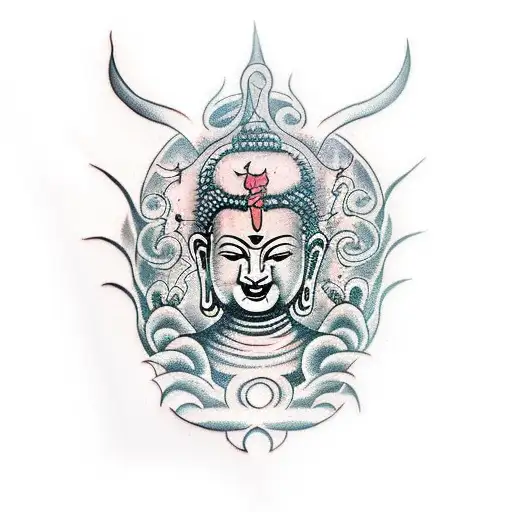 demon version of buddha  tattoo design idea